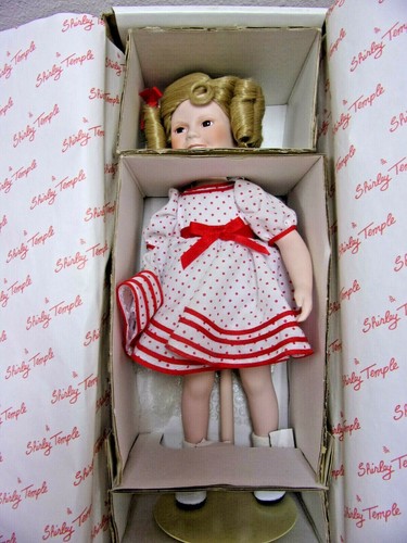 Danbury Mint Shirley Temple "Stand Up and Cheer”Doll! 14"/Original Box/Stand