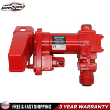 Heavy Duty 12V DC Rotary Vane Fuel Transfer Pump 15GPM Cast Iron