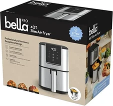 bella PRO - 4-qt. Touchscreen Slim Air Fryer-SILVER/ USED