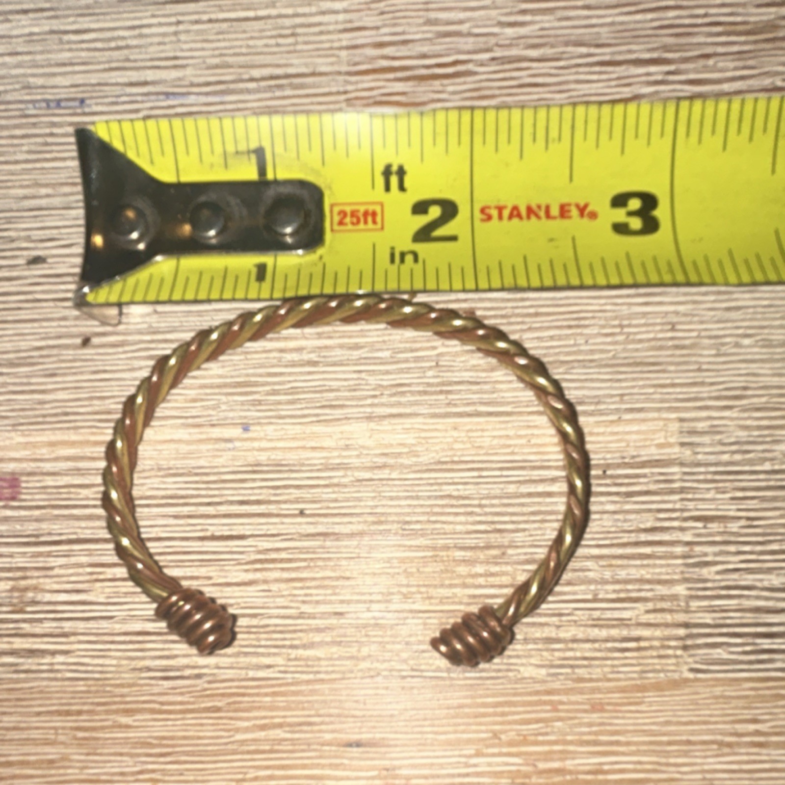 Twisted Copper Cuff Bracelet Adjustable Open Desi… - image 5