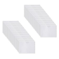 50 Pcs 4x3" Self Adhesive Label Holders Clear Plastic Shelf Tags with Paper
