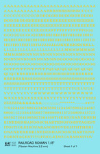 K4 HO Scale Water Slide Decals Yellow 1/8 Inch Railroad Roman Letter Alphabet