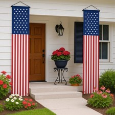 4th of July Decorations, American Flag Banners for Porch, Patriotic Flag Porc...