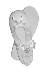 NEW VERRE IVORY BRIDAL SLIPPERS "KICK OFF YOUR SHOES  DANCE"  SIZE LARGE 8-9