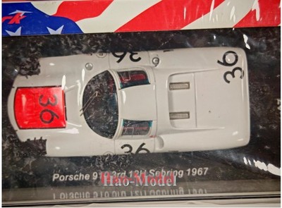 SPARK 1:43 porsche 910 1967 sebring 12h Resin Diecast Car Model Hobby Toys White