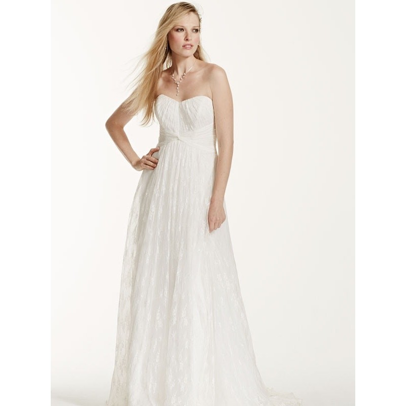 Galina KP3696 Elegant White Lace Sweetheart Wedding Dress w/ Sweep Train  Size 4 | eBay