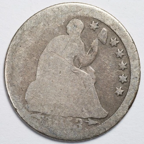 1853 Arrows Seated Liberty Silver Half Dime About Good (AG)