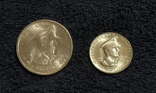 1947 S DOUGLAS MacARTHUR Philippines One Peso & 50 Centavos Silver (2 Coin Lot)