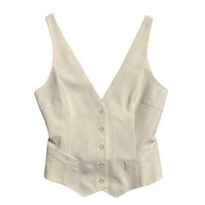 Vintage 1990's Alexander McQueen Cutout Waistcoat Vest Size 42 Ivory Color