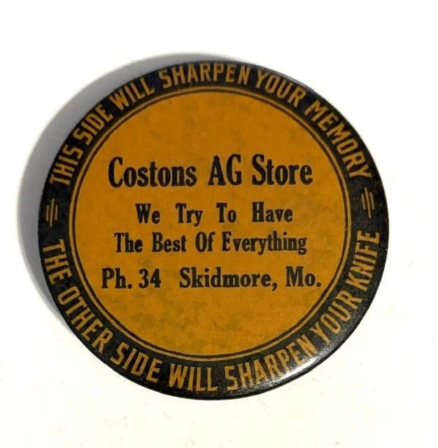 Vintage Skidmore Missouri Celluloid Pocket Whetstone Knife Sharpener