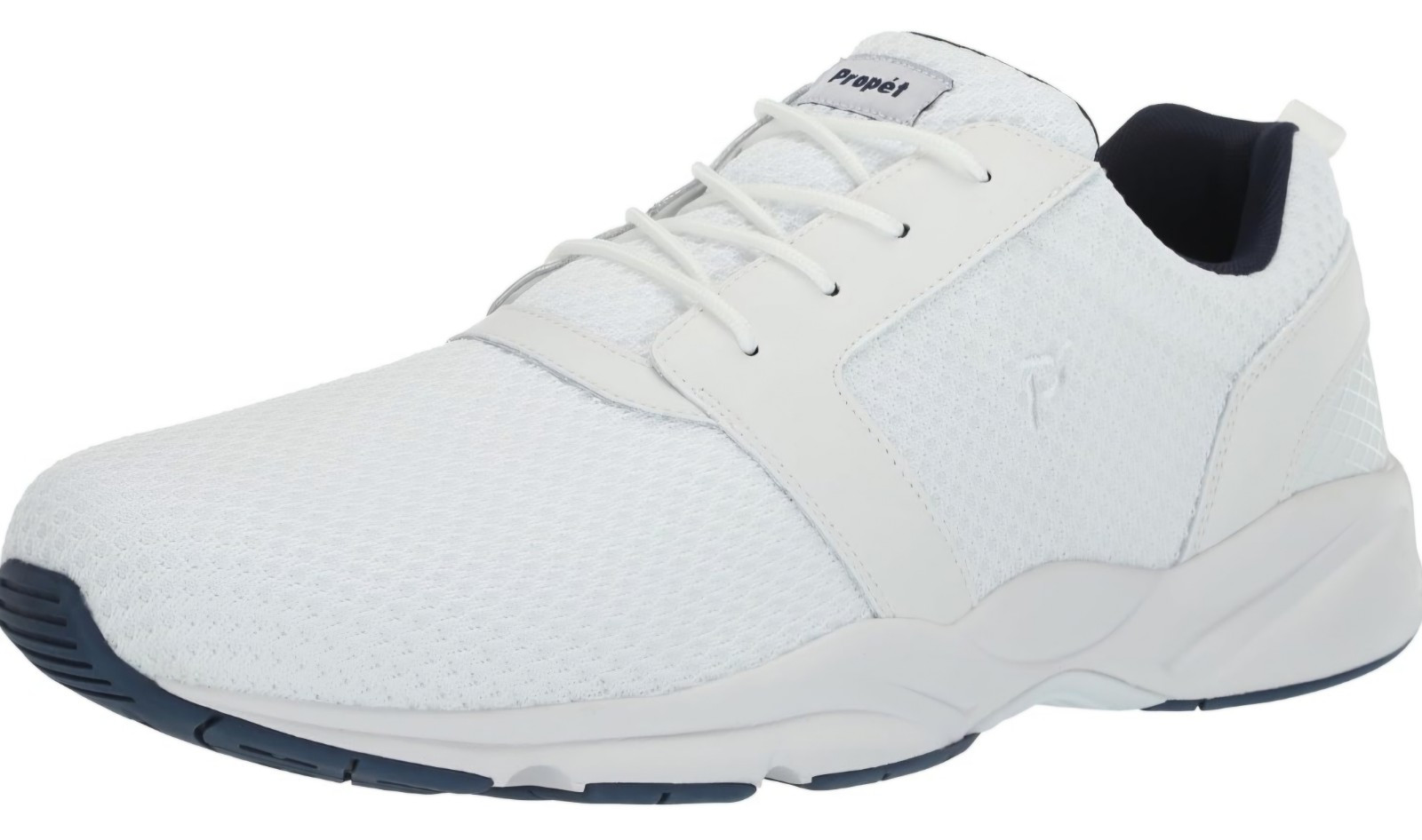 Propet Stability X MAA012M Shoes Mens Size 10 X (3E) Walking Athletic White Navy New Propet Stability X MAA012M Mens White Lace Up Sneaker  main image 2