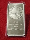 BUFFALO Nickel Pattern 10 TROY OZ .999 FINE SILVER INGOT  TESTED     #T2241
