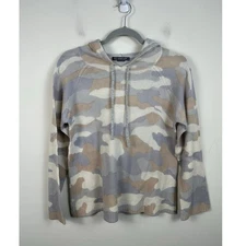 Alashan 100% Cashmere Camo Hooded Sweater Tan Size XS EUC