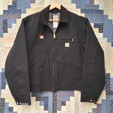 Vintage Carhartt J01 BLK Detroit Blanket Lined Canvas Jacket Size 46 Regular