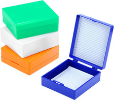 25 Slot Microscope Glass Slide Box Plastic Storage Container Pack of 4