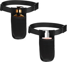 2 PCS Black Portable Massage Lotion Holster, Adjustable Massage Oil Bottle Belt