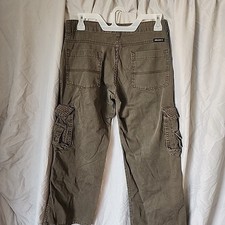 Wrangler Jeans Co Kids Utility Cargo Pants Size 12 Husky Adjustable Waist Brown