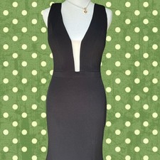 Jovani Black Gown Low Back Deep V Evening Dress Formal Prom Long Black Dress