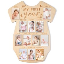 My First Year Photo Display Wood Board, Baby  s First Year Picture Bodysuit