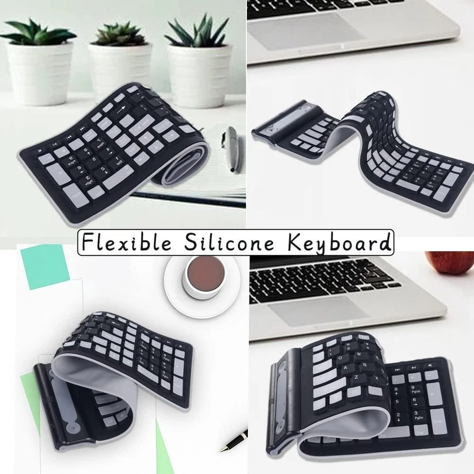Wireless Silicone Keyboard Foldable Portable Waterproof Dustproof for Travel - Image 4 of 4