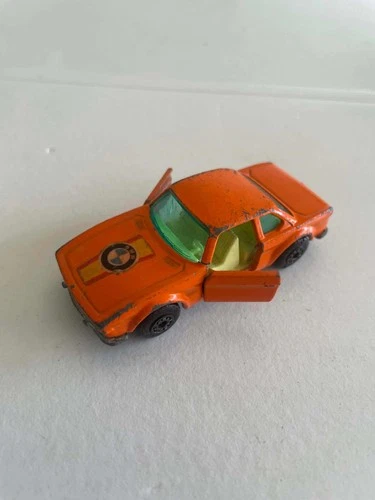 Vintage Matchbox Lesney superfast Diecast no45 BMW Car Orange Opening Doors