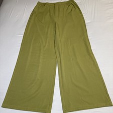 NWT CIDER Light Lime Green Wide Leg Womens Trousers Dress Pants Career XL Chic