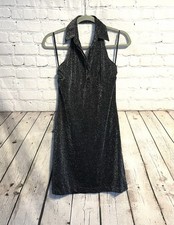 EXPRESS NWT Black Sparkling Halter Mini Evening Cocktail Party Dress Size XS