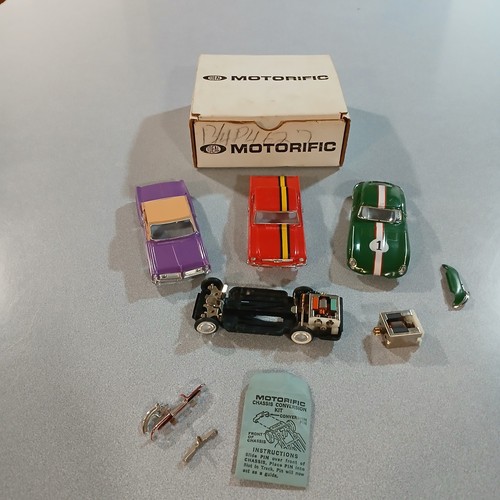 1960S IDEAL MOTORIFIC SLOT CAR LOT 3 SHELLS 2 MOTORS 1 CHASSIS W/BOX ...