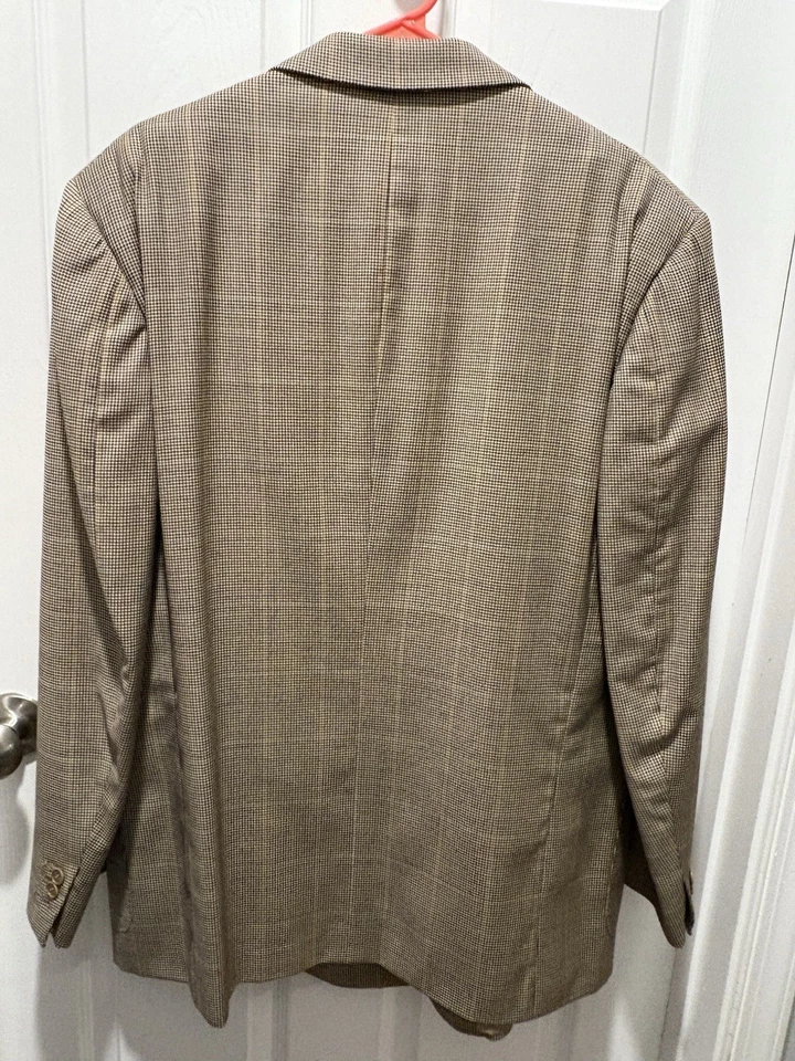 Abrigo Deportivo Luciano Barbera Cuadros Pata de Gallo Doble Pecho Talla 54EU 44US Foto 2 de 4