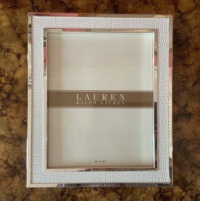 Ralph Lauren Chapman Ivory/White Crocodile Embossed Frame 8”x10