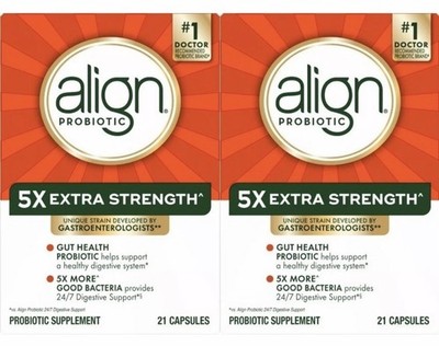 2 ALIGN 5X EXTRA STRENGTH PROBIOTIC SUPPLEMENT 2 x 24 Capsules| EXP 12/2028 |