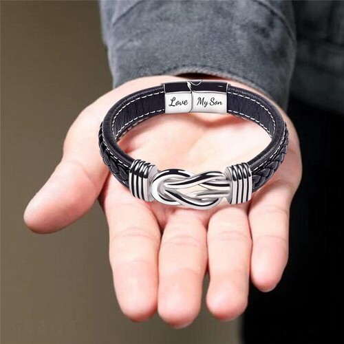 Forever Bracelet 2024 Mother And Son Linked Together Braided Leather TOP - Picture 4 of 18