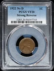1922 No D 1C Lincoln Wheat Cent PCGS VF 20 | Strong Reverse