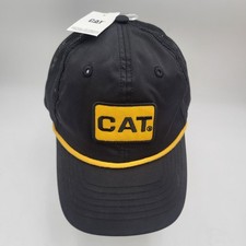 Caterpillar Mesh Back Hat Pitch Black Adjustable New with Tag 