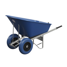 Agri Barrow Wheelbarrow Twin 160 Litre Plastic Tub Puncture Proof Tyre