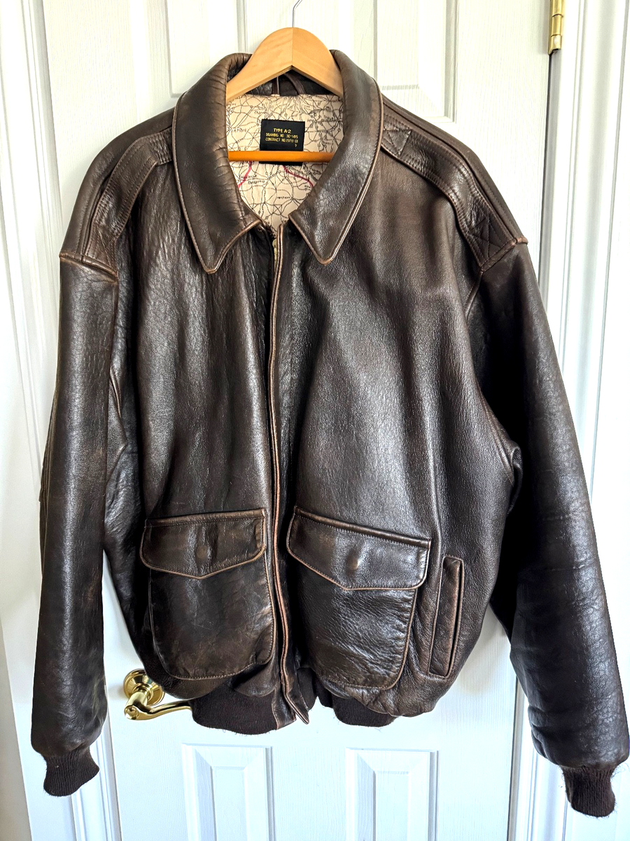 AVIREX U.S. ARMY AIR FORCE レザージャケット Avirex Type A-2 Brown Leather Flight Jacket US Army Air Force XL w