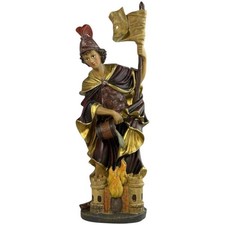 Heiliger Florian Figur Steinharz 23cm Statue Schutzpatron Deko Feuerwehr