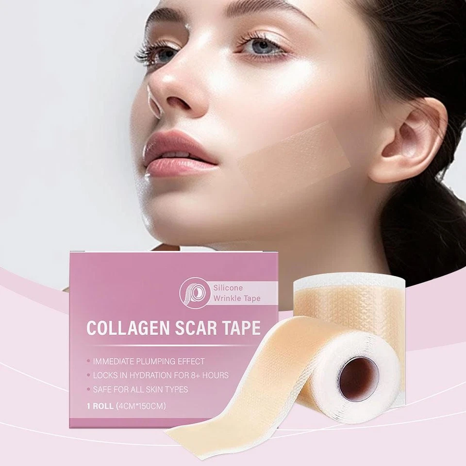 1-3x Collagen Scar Tape For Face, Losveo Silicone Scar S heets For Face Wrinkles - Image 3 of 4