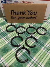 ❤️7 wrought Iron Easy Glide C Loop Curtain Rings Black For 1” Rod