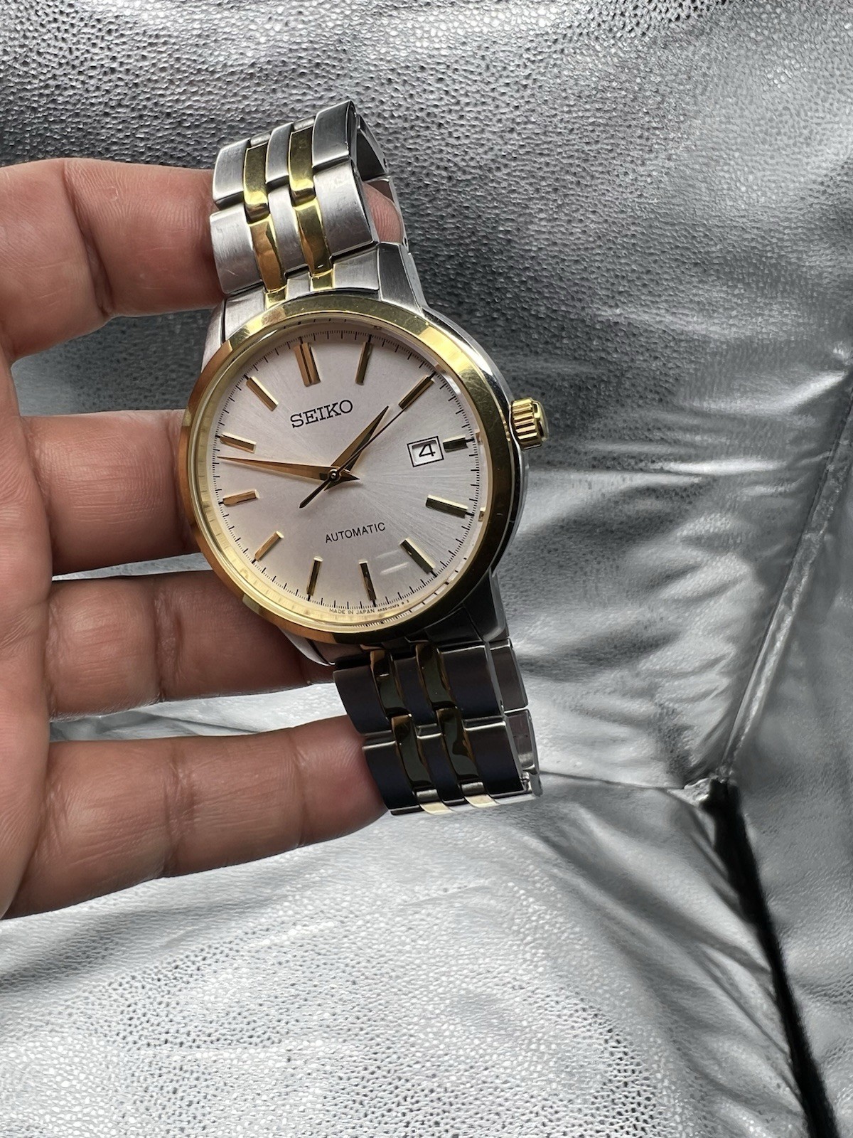 Seiko Mens Essentials Automatic White Sunray Dial… - image 9