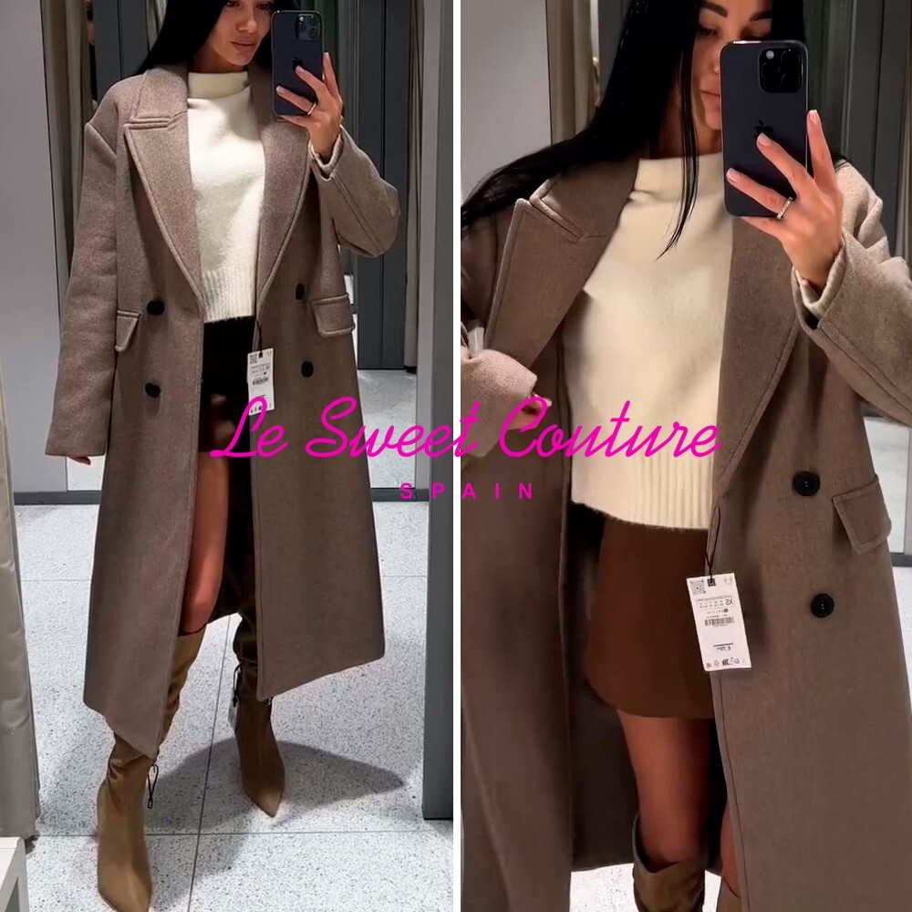 ZARA WOMAN NWT FW24 MINK WOOL BLEND OVERSIZED COAT ALL SIZES ZARA WOMAN NWT FW24 MINK WOOL BLEND OVERSIZED COAT ALL SIZES