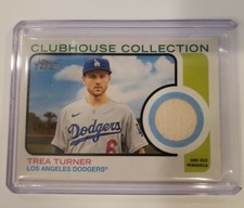 TREA TURNER DODGERS PHILLIES 2022 TOPPS HERITAGE CLUBHOUSE COLLECTION RELIC 