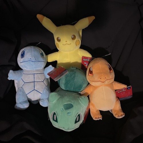 Shiny Pokemon Select Plush Set Pikachu Squirtle Bulbasaur Charmander Ebay