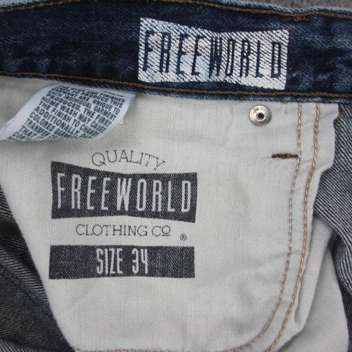 Freeworld Jeans Men's 34x34 Blue Medium Wash Straight Leg Jeans - Picture 10 of 10