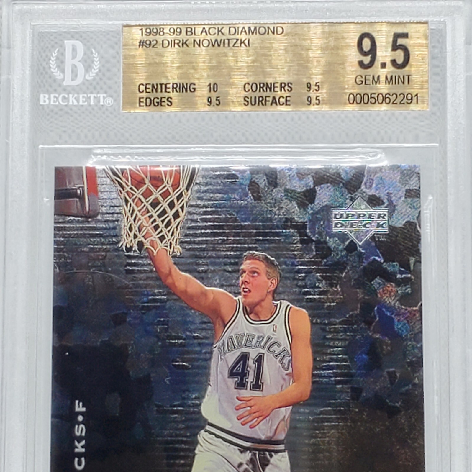 1998-99 Black Diamond 92 Dirk Nowitzki Rookie Card BGS BCCG 10 Mint