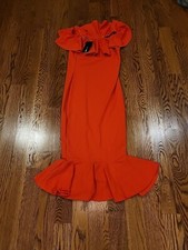 Fashion Nova Ruffle Dress, Sleeveless Size XL, Red (835)