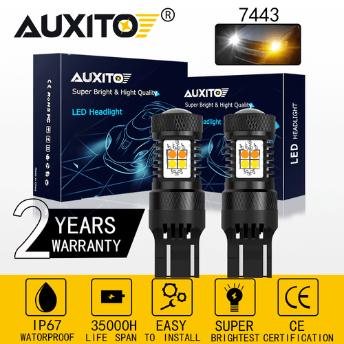 7443 7440 White/Amber Switchback 3030SMD LED Turn Signal Light Bulbs For ck/sck - Picture 1 of 8