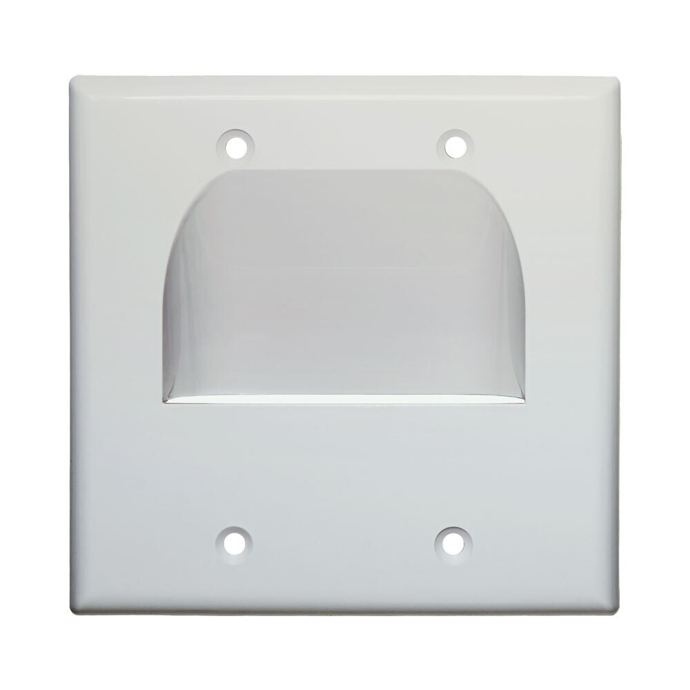 Dual Gang Ivory - Cable Management Wall Cover