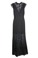 Fame And Partners Black Sleeveless Lace Open-Back Gown 6