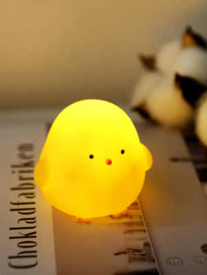 2pc Night Light - Creative Cartoon Cute Yellow Color Little Chicken Shaped Light